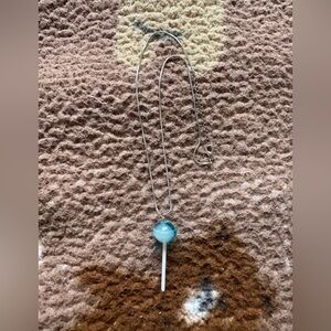 Fun lollipop necklace on silvertone chain